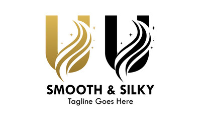 Letter u with smooth and silky design template illustration © Deni