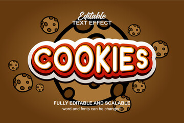 COOKIES 3D TEXT EITABLE TEXT EFFECT VECTOR FILE