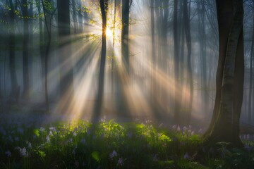 Tranquil Spring Forest: Sunlit Beauty