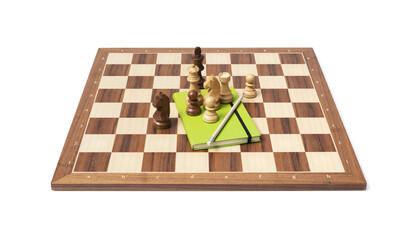 Chessboard on white background