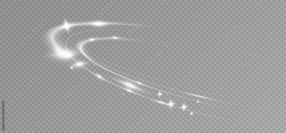 Leinwandbilder Light white Twirl. Curve light effect of white line. Glowing white spiral. The effect of high-speed abstract lines. Rotating shiny rings.	
