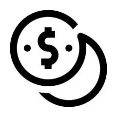 coin dollar one line bank and finance icon
