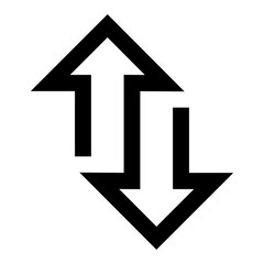 swap up and down arrow one line bank and finance icon