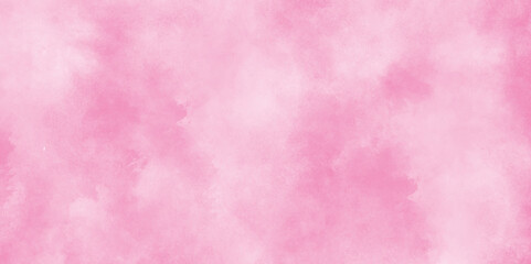 Bright pastel pink colored painted grunge texture background, smooth and stained paper pink smoke, Paint leaks and ombre effects Hand painted abstract pink watercolor background.