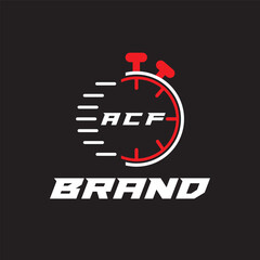 ACF letter logo vector Unique attractive creative modern initial design white color on black color background ACF letter logo icon design
