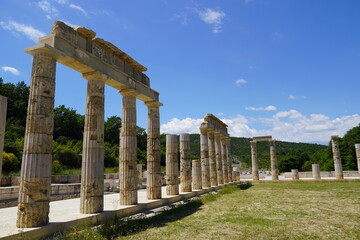 View of the Palace of Aigai (Aegae) in Macedonia, Greece