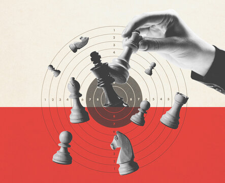 Chess game and strategy vintage style poster