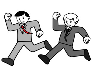 走るビジネスマンたち