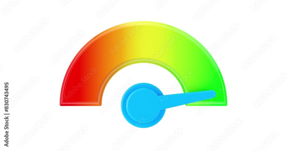 Poster 4k resolution video: energy or fuel level meter dial gage icon shown minimum and maximum value on a 