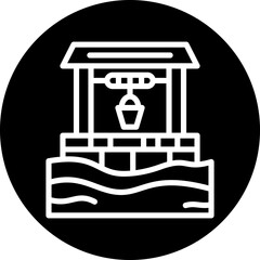 Desert Water Well Icon Style
