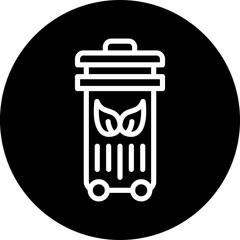 Eco Trash Bin Icon Style