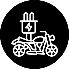 Electric Bike Icon Style