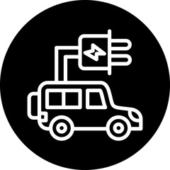 Electric Car Icon Style