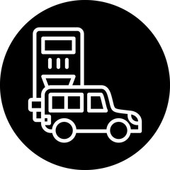 Electric Car Station Icon Style