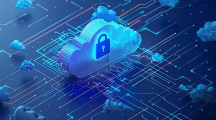 Secure Cloud Computing Technology Concept