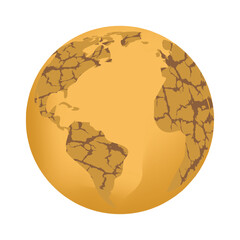 Vector illustration of barren globe on transparent background