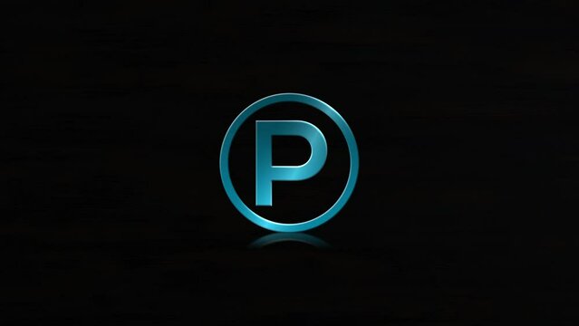 P Logo Video, Logo P pp 3D Text Animation Effects On Black Background