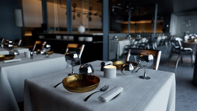 posh restaurant with no diners present