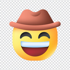 Cowboy emoticon vector icon design in eps 10