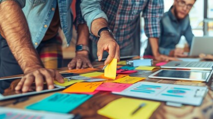 Obraz premium Team Planning with Sticky Notes