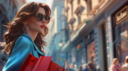 The Woman with Shopping Bags
