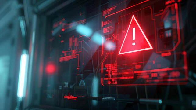 A warning message flashing on the screen, alerting users to a potential breach in system security