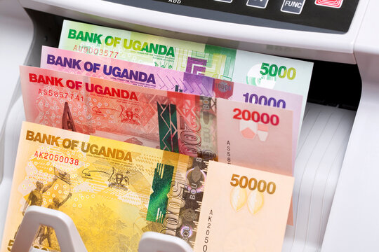 Ugandan shilling in a counting machine
