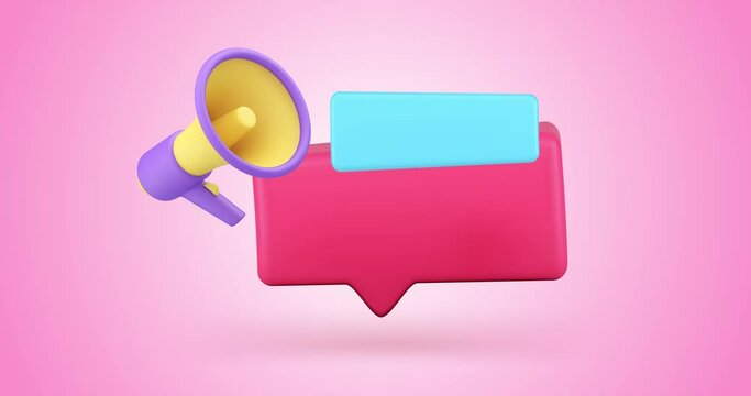 Special offer shopping advertising marketing announce megaphone quick tips 3d icon animation