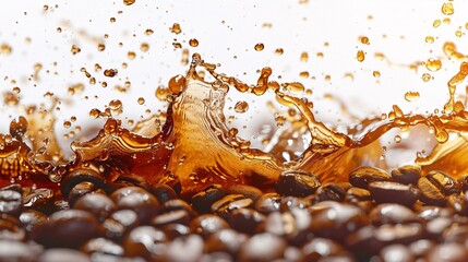 Droplets of Coffee: Artistic Presentation of a Freshly Brewed Beverage