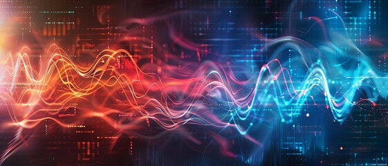 An abstract art generator creating a heartbeat backdrop