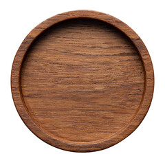 Teak wooden plate. Empty wooden plate. wooden plate isolated on white background
