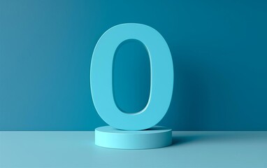 Illustrate a minimalist composition centered around the number zero
