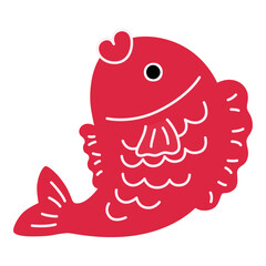 お正月の鯛のベクターイラスト。　縁起物　正月　魚