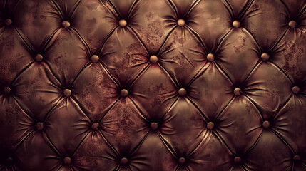 Naklejka premium Elegant Vintage Brown Leather Chesterfield Sofa Background