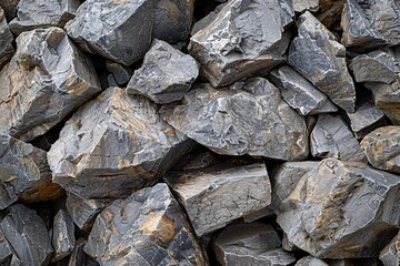 Pile of Large, Rough-Textured Grey Stones