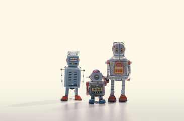 Vintage tin toy robots collection