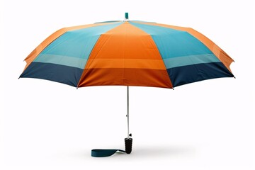 Vibrant Multicolored Umbrella on a Plain Background