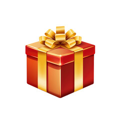 Obraz premium Red and gold gift boxes with ribbons isolated on white background