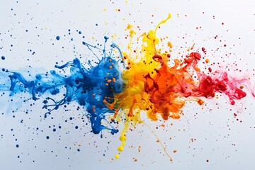 Vibrant Abstract Art Print with Colorful Splatter Effect