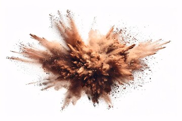 Explosive Art: Dusty Detonation Effect with Neutral Background