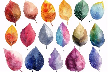 Vibrant Watercolor Maple Leaf Collection