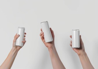 Mockup aluminium can product. Beverage product with copy space