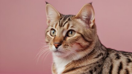 Minimalist Pink Cat Illustration 3