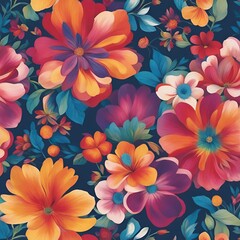 hues captured within this captivating floral-themed print, Each bloom radiates vibrant energy,...