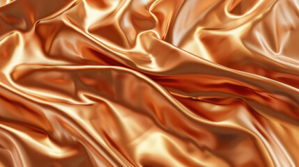 Fototapeta premium Detailed view of rich brown satin fabric, showcasing its texture and depth
