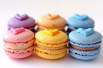 Fototapeta premium Colorful Macarons in Six Shades
