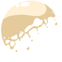 The spherical ball breaks apart.