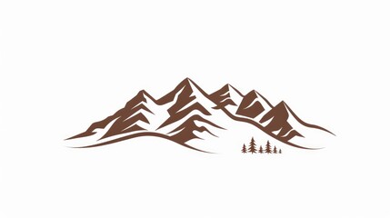 mountain logo design with line art and creative concept AI generated