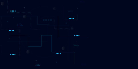Blue data matrix simulation digital line and grid technology with futuristic HUD screen on blue background and vertical video abstract background concept. Technology blue background.