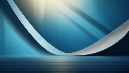 An abstract universal background for a presentation with a blue wall and beautiful highlight